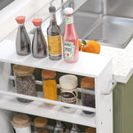 Rolling Trolley 4-Shelf Narrow Serving Storage 45x15x91cm White