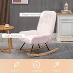 Rocking Chair Padded Relaxing Chair with Sherpa Fleece, Pink