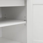 Hallway & Shoe Cabinet, LED, Mirror, Hooks, Drawers, Wood White