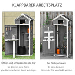 Garden Cabinet Wooden Tool Shed with Door and Roof Grey