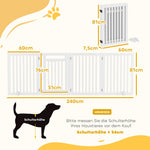 Stair Gate, Foldable Safety Gate, 4-Piece, Freestanding, White