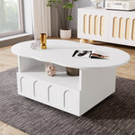Coffee table, cloud-shaped with drawers and storage compartments