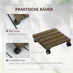 Plant Trolleys Set of 2 Rolling Stands with Brakes 30x30cm, Dark Brown