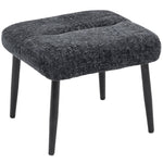 Ottoman Soft Cushion Steel Legs Chenille - Dark Grey
