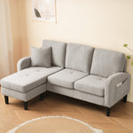 L-shaped Corner Sofa 3-Seater Chaise Modular - Cotton-Linen