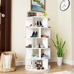 Shoe Rack Rotating Angle, 5 Levels, White