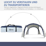 Camping Tent, Sun Protection Weatherproof, Fiberglass Pole + Polyester Cream White + Blue