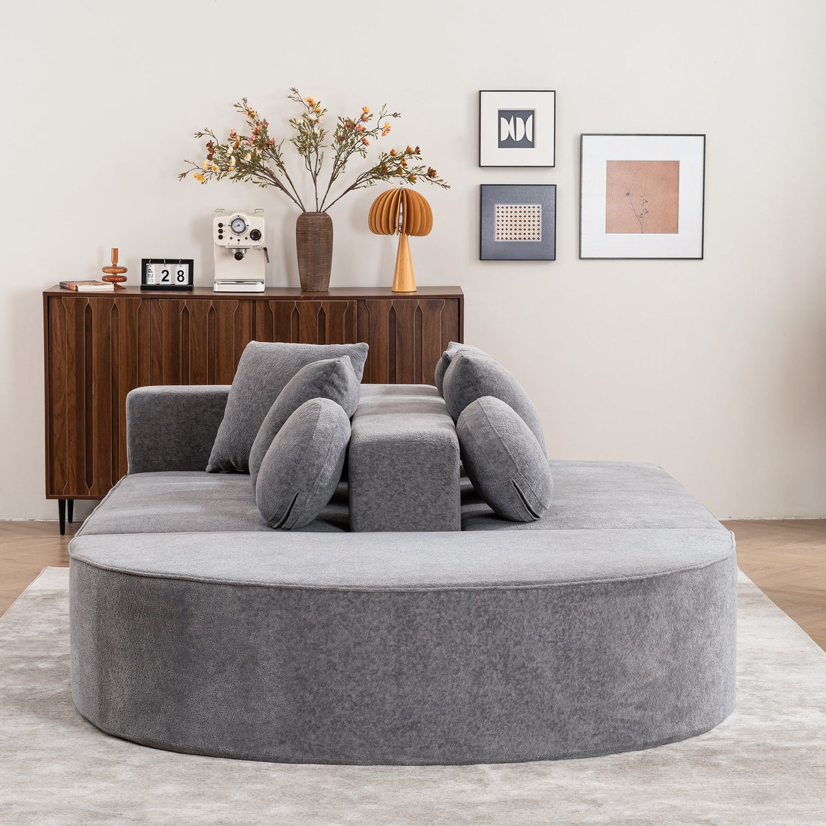 Modular Sofa Segmented Boneless No Assembly - Chenille Fabric