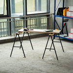 Folding Sawhorse Stand Non-Slip 125 kg Load Capacity, Orange/Black Steel