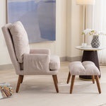 Lounge Chair with Footrest Adjustable Backrest Tiltable Side Shelf