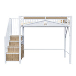 N623P298081K 90x200cm Loft-Style Metal Bed Black/White