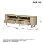 TV Cabinet Lowboard 160cm 2 Doors 2 Drawers for 65 Inch - Natural Wood