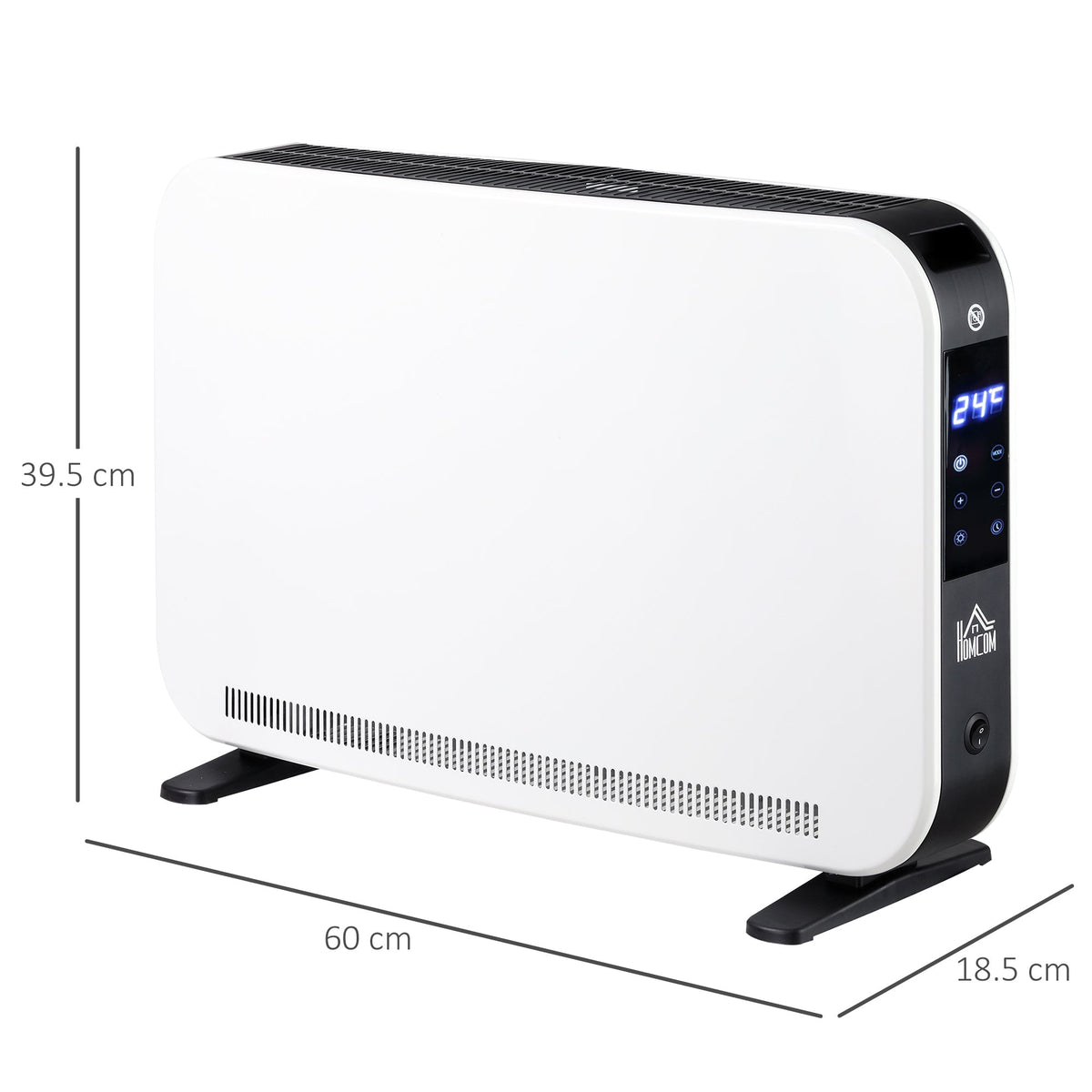 Heater Fan Electric, 2180W 3 Warm Levels 24-Hour Timer, Steel White
