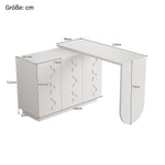 Desk, Rotating L-Shaped Corner, 110 cm White