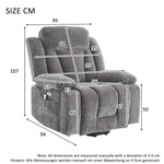 Electric Massage Chair with Lifting Function, Heating, and 8-Point Massage, Grey Fabric