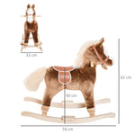 Rocking horse plush toy children's rocking animal brown