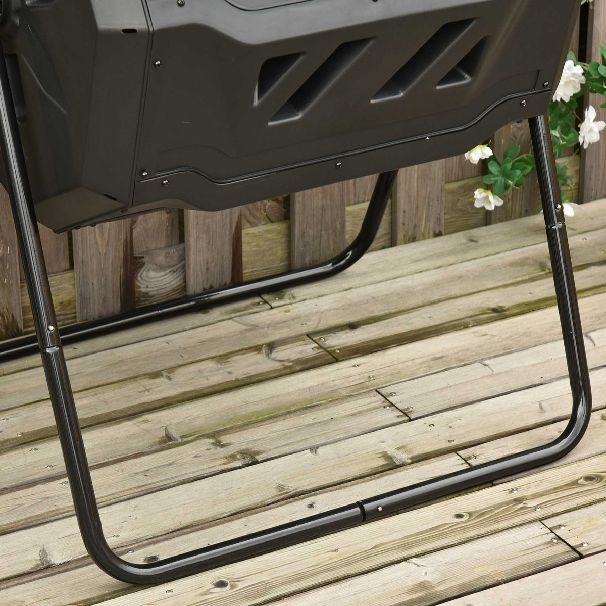 Drum Composter 160L, 2 Chambers, Rotatable, Black