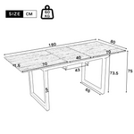 Extendable Dining Table 140/180cm Rectangular Industrial Style MDF White/Black