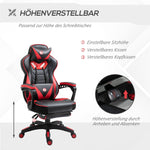 Office Chair Gaming Chair, Massage Function, Height Adjustable, Faux Leather Black