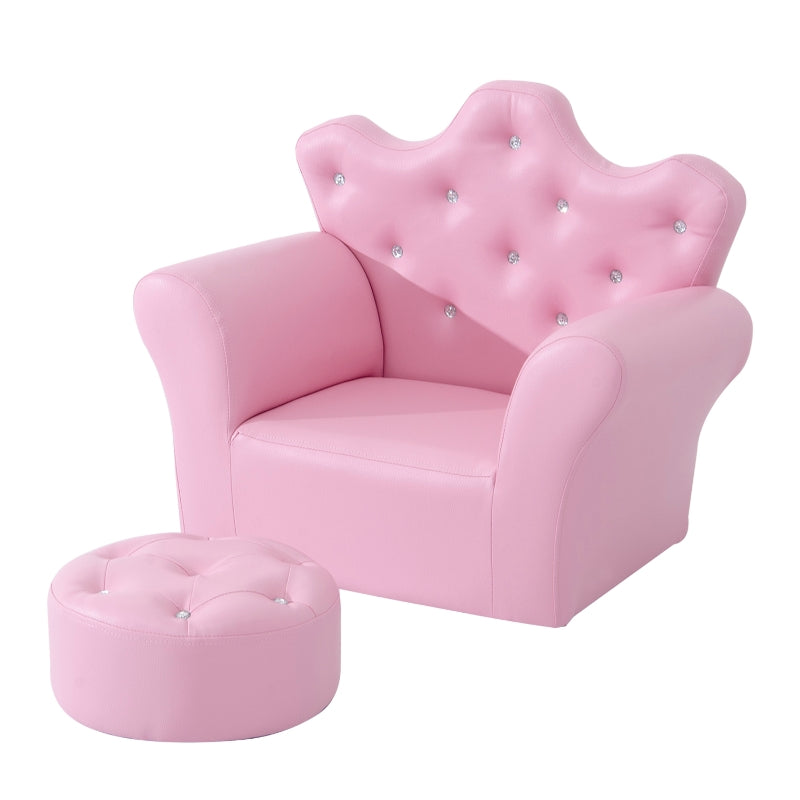 Play Sofa, Children's with Ottoman, Pink