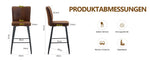 Bar Chair Set 101cm High 2-Piece - Brown Technology Fabric