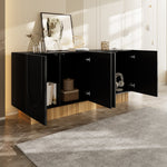Modern Sideboard Cabinet with 4 Doors Ample Storage U-Shaped 160x75x38 cm