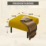 Corduroy Stool - Metal Frame, Super Soft Velour - Premium