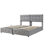 Upholstered Bed 180x200 cm, Hydraulic Storage Multifunctional Double, Velvet Grey