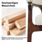 Solid Wood Dining Chairs, Set of 2, Modern Comfortable and Breathable, Light Beige Chenille