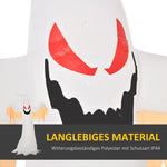 Halloween Inflatable Ghost, 2.4m, LEDs IP44 Self-Inflating, Polyester White + Red