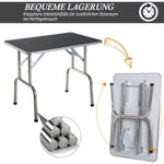 Grooming Table, Folding Height-Adjustable, Black Stainless Steel