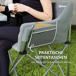 Folding Chair 2 Seater Camping with Armrests Side Pocket, Padded