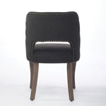 Wooden Dining Chairs Set of 2, Modern Fabric Upholstered Farmhouse Dinner Chair, Black