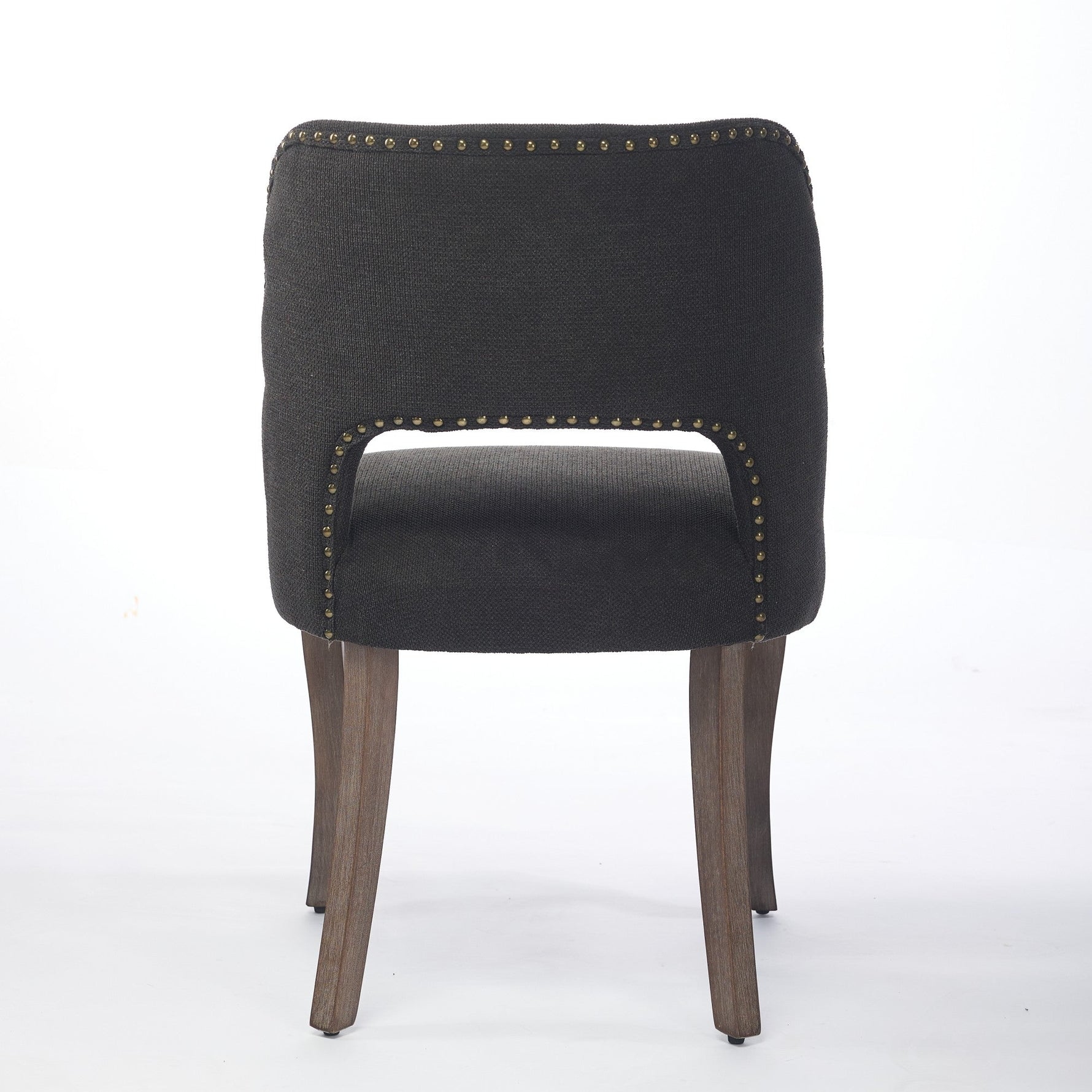 Wooden Dining Chairs Set of 2, Modern Fabric Upholstered Farmhouse Dinner Chair, Black