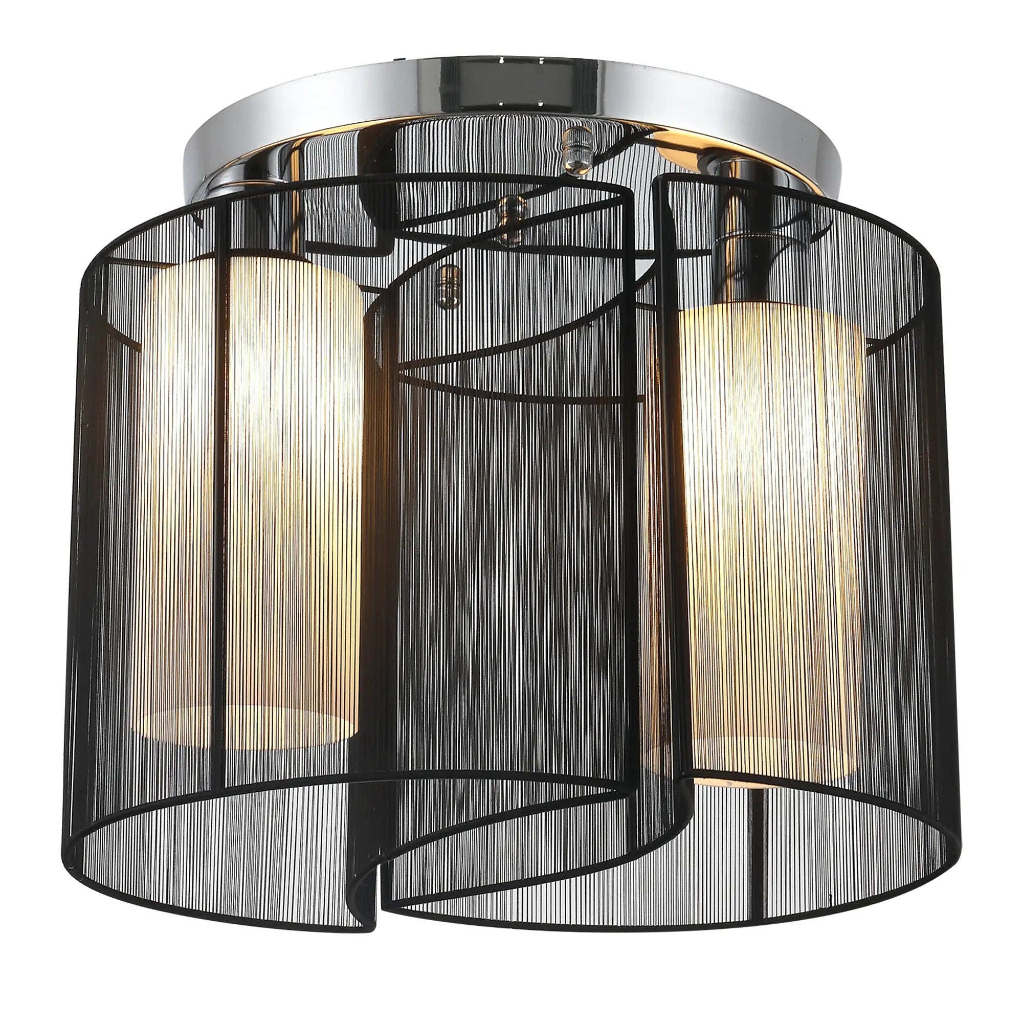 Ceiling Lamp Vintage 2-Light E27 Socket Black