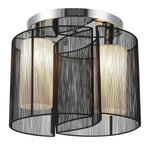 Ceiling Lamp Vintage 2-Light E27 Socket Black