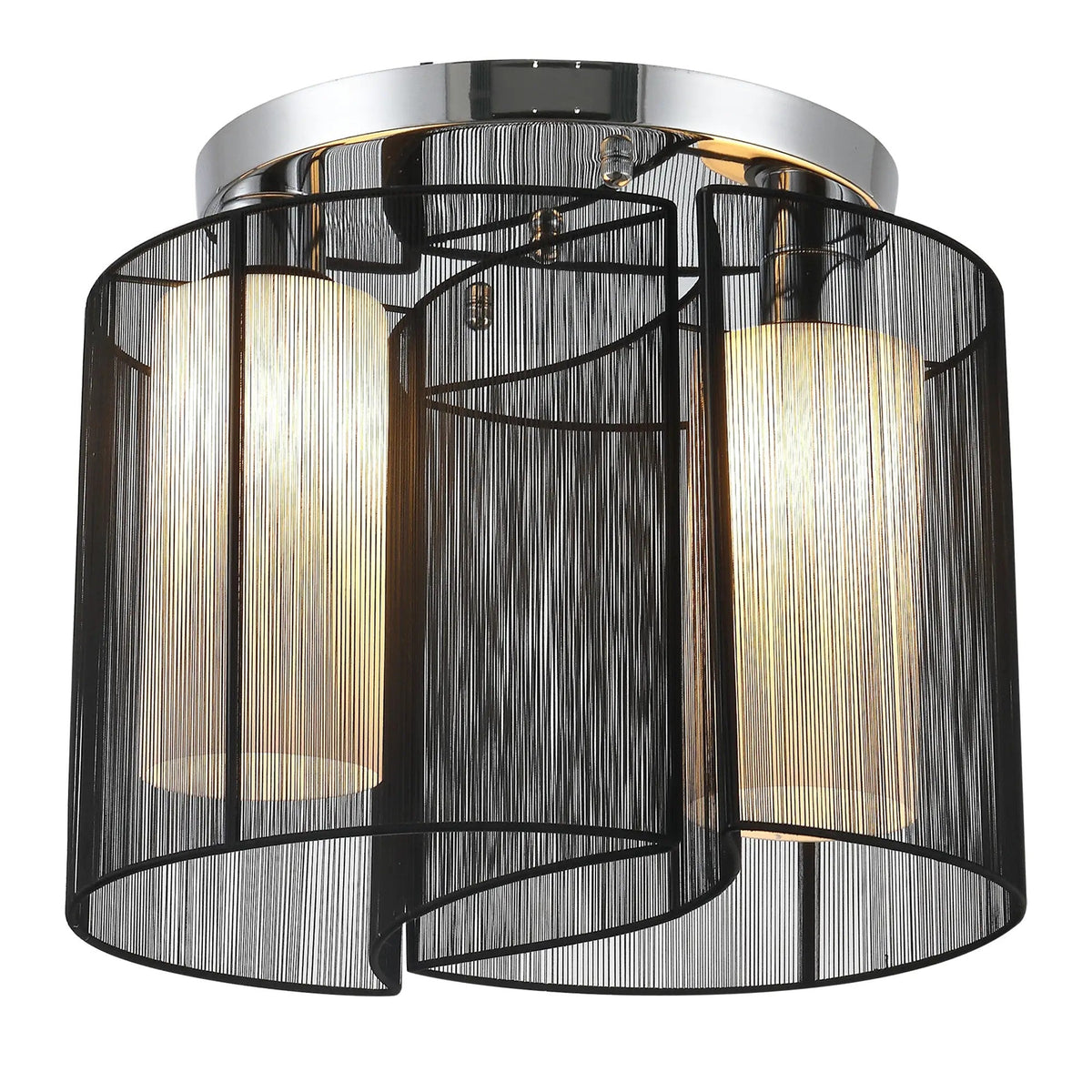 Ceiling Lamp Vintage 2-Light E27 Socket Black