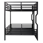 Loft Bed 140x200cm with LED Lighting, Black Iron