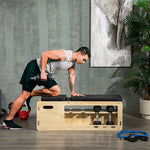Weight Bench Training Bench Adjustable Storage Resistance Bands, Solid Wood