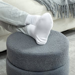 Stool, Round Teddy Fleece, 120 kg, Dark Grey