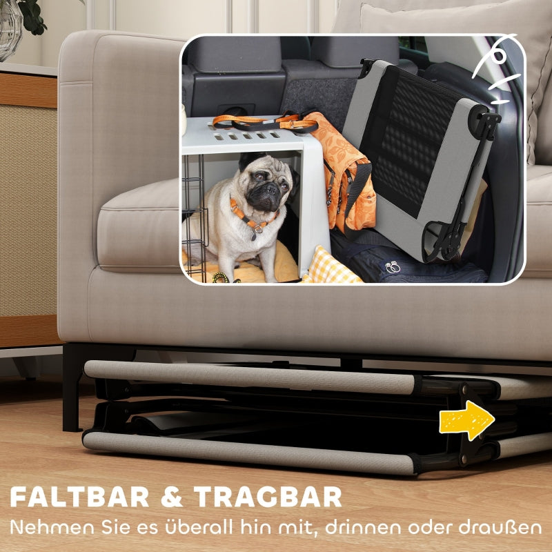 Portable Elevated Dog Bed, Raised Pet Breathable Mesh, Light Gray