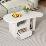 Coffee Table with Drawers, Cloud-Shaped with Open Storage, High-Quality Material