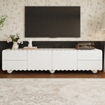 TV Cabinet Modern Low Stand 175x38x37cm - White