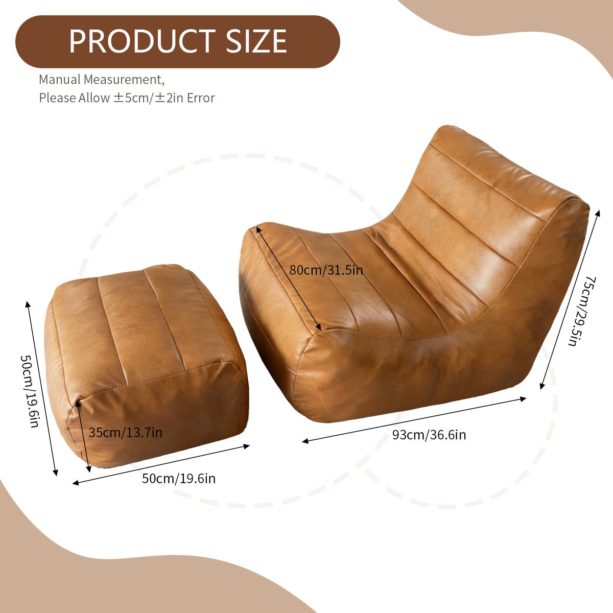 Ergonomic Single-Seater Lounge Sofa with Coordinated Ottoman for Compact Living Spaces, Modern Style