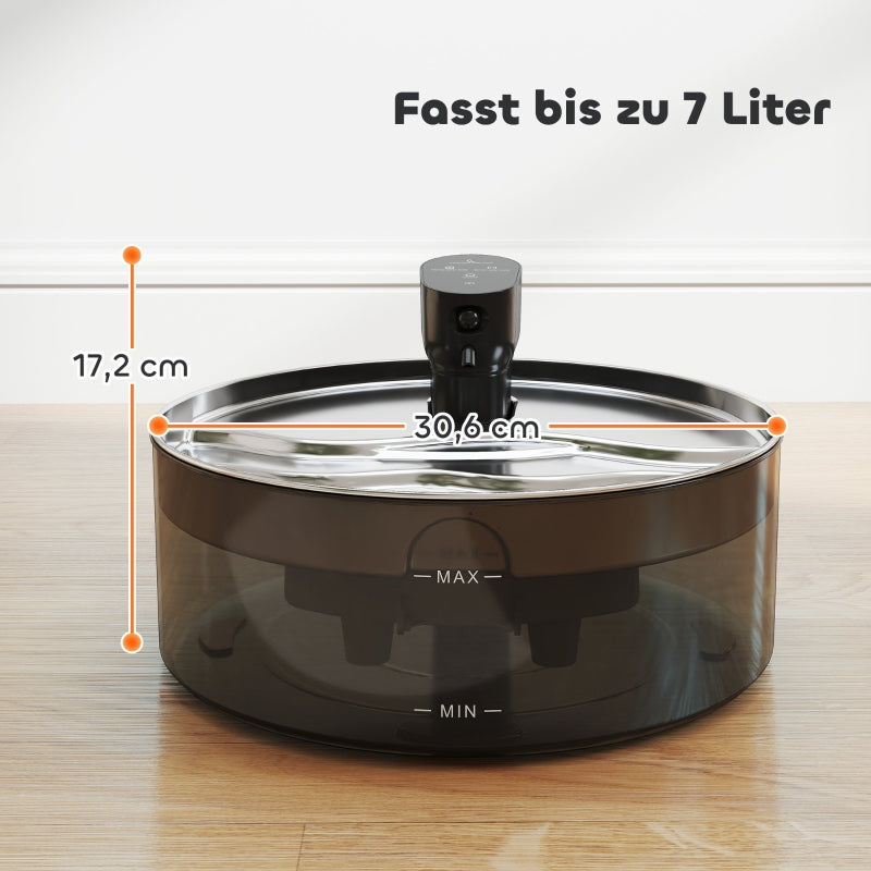 Cat Fountain 7L Quiet Pump LED Filter Stainless Steel