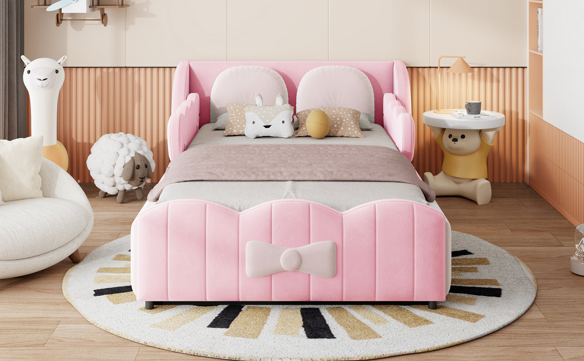 Children's Upholstered Bed 90x200 Hydraulic Storage, Velvet