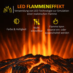 LED Electric Fireplace, 1000/2000W Heating, Flame Effect, 44.5x32x74cm, White