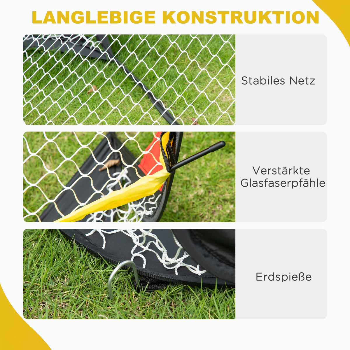 Football Goals, Foldable Mini, Net, Polyester, Black