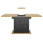 Telescopic Dining Table 110-140x80cm Extendable Foldable Storage Cabinet