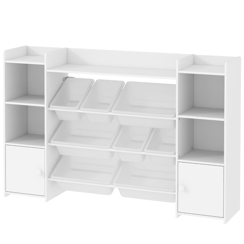 Children's Storage Shelf & Toy Organizer, 8 Removable Boxes, White